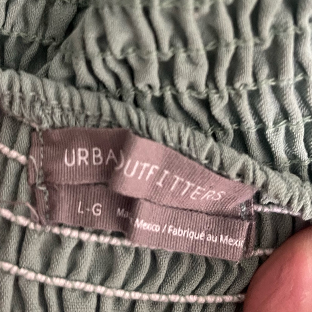 Urban Outfitters Y2K Textured Green Mini Skirt Elastic‎ Waist  Large - Picture 5 of 5